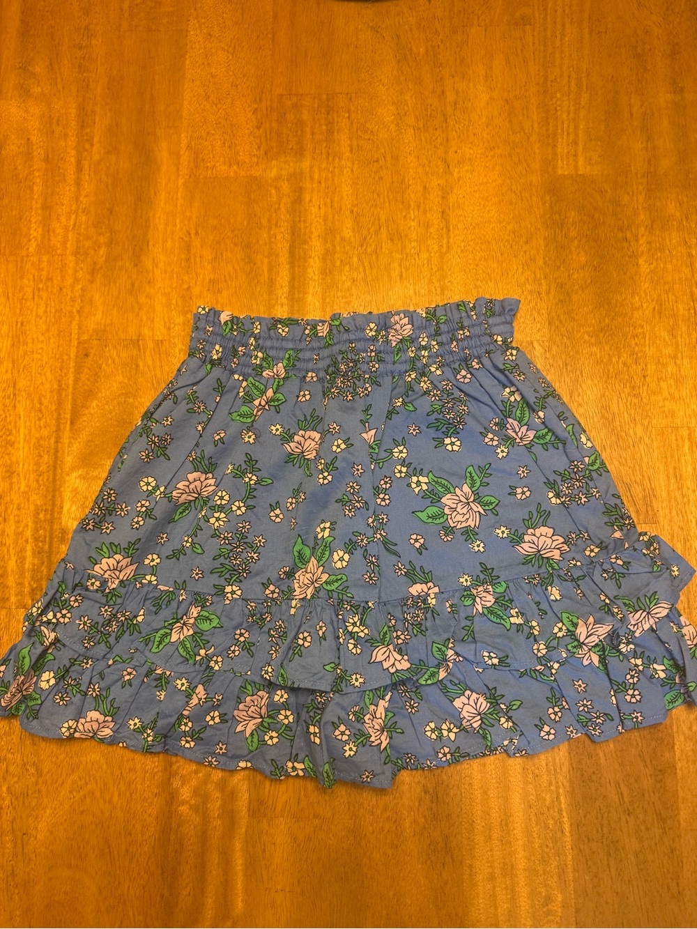 Crewcuts Blue Floral Ruffle Mini Skirt